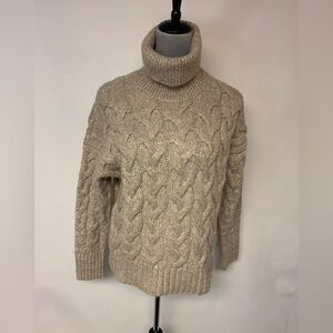 Cable Knit Turtleneck Cozy Warm Classic Fisherman Womens Size XL